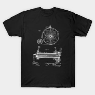 Bicycle Vintage Patent Hand Drawing T-Shirt